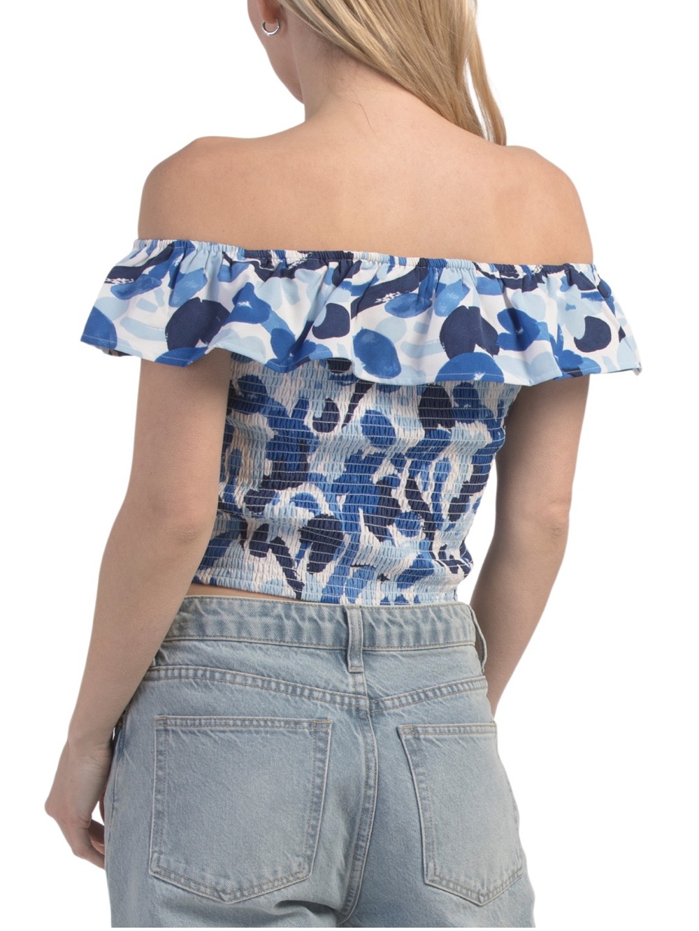 SUGAR LIPS Ruffled Printed Top - Picture 2 of 2